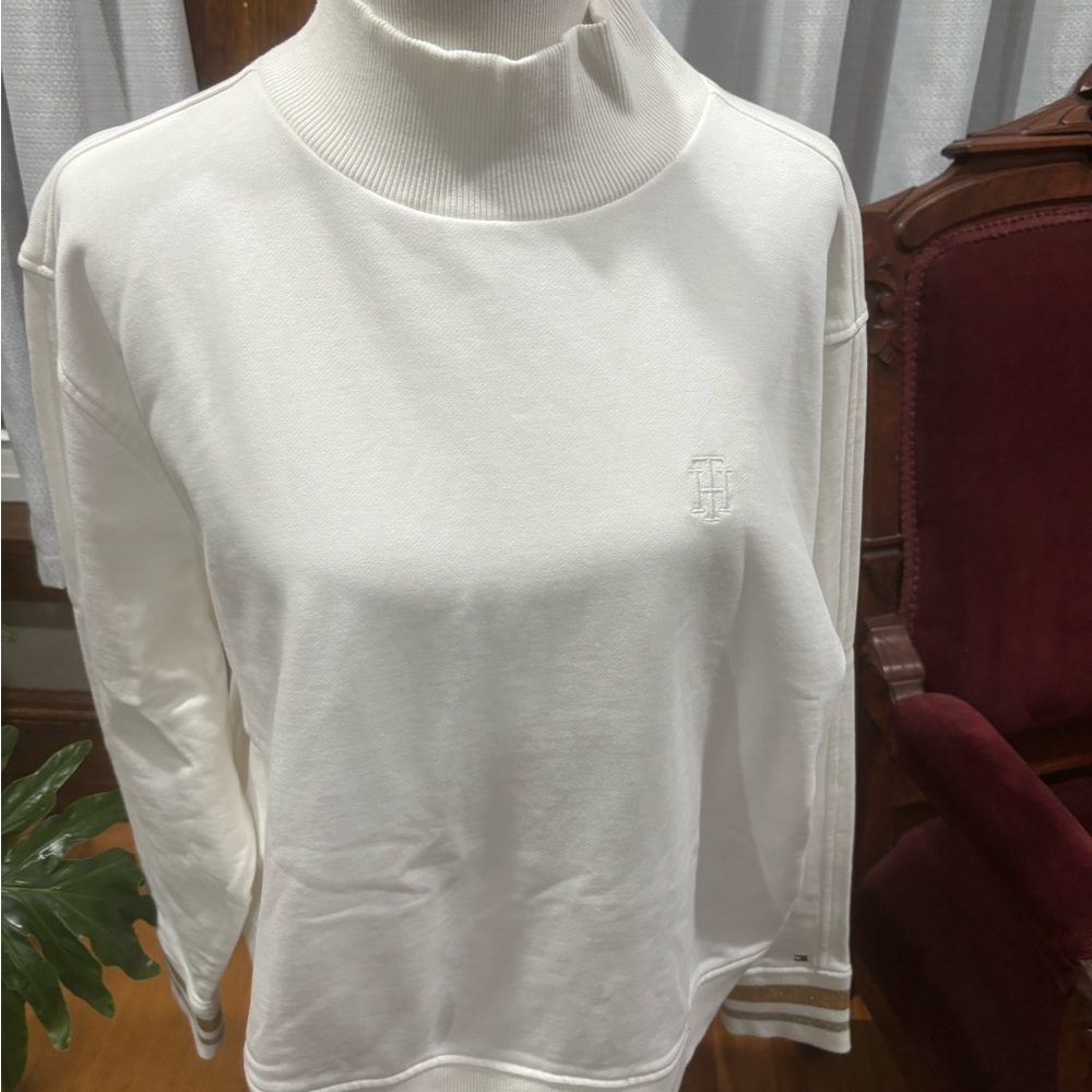 Tommy Hilfiger White Mock Neck Top